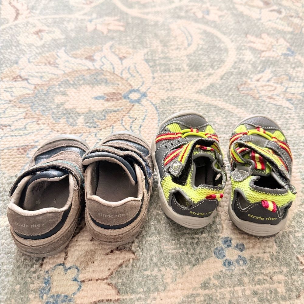 Stride Rite Stylish Kids Shoes - Gray and Blue size 4.5 - Picture 3 of 10